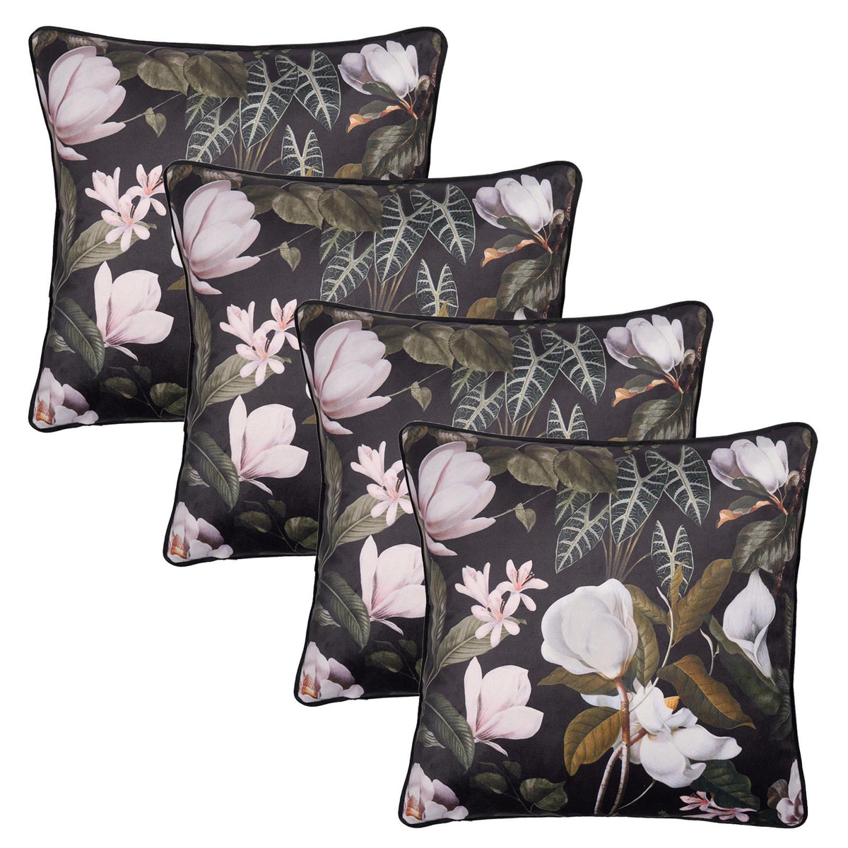 Floral Cushion Covers 2/4 Pack Sofa Couch Chair Filled Plump Seat Pads Decor Set