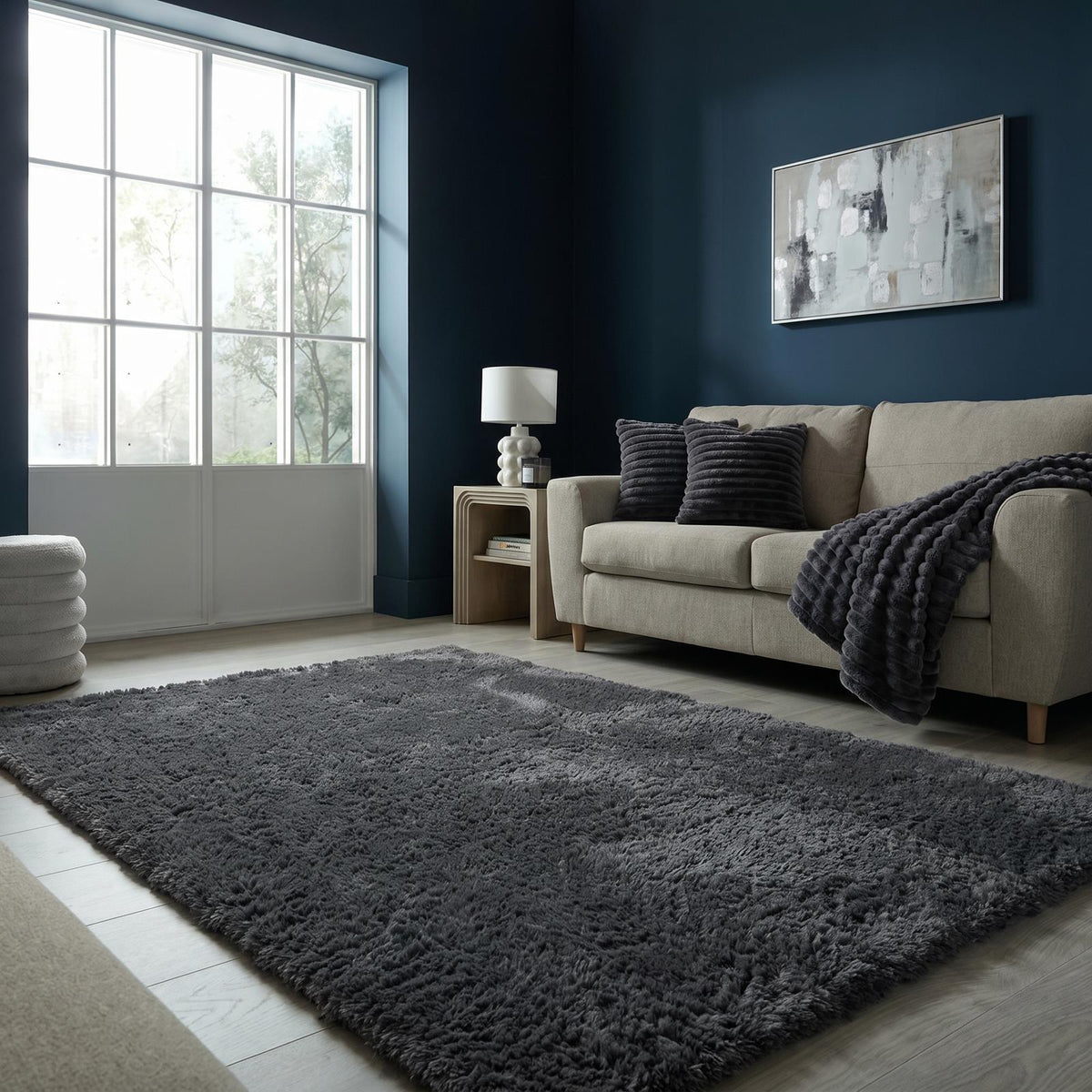 OHS Fluffy Rug Anti-Slip/Skid Shaggy Large Bedroom Non-Shed Floor Carpet Mat