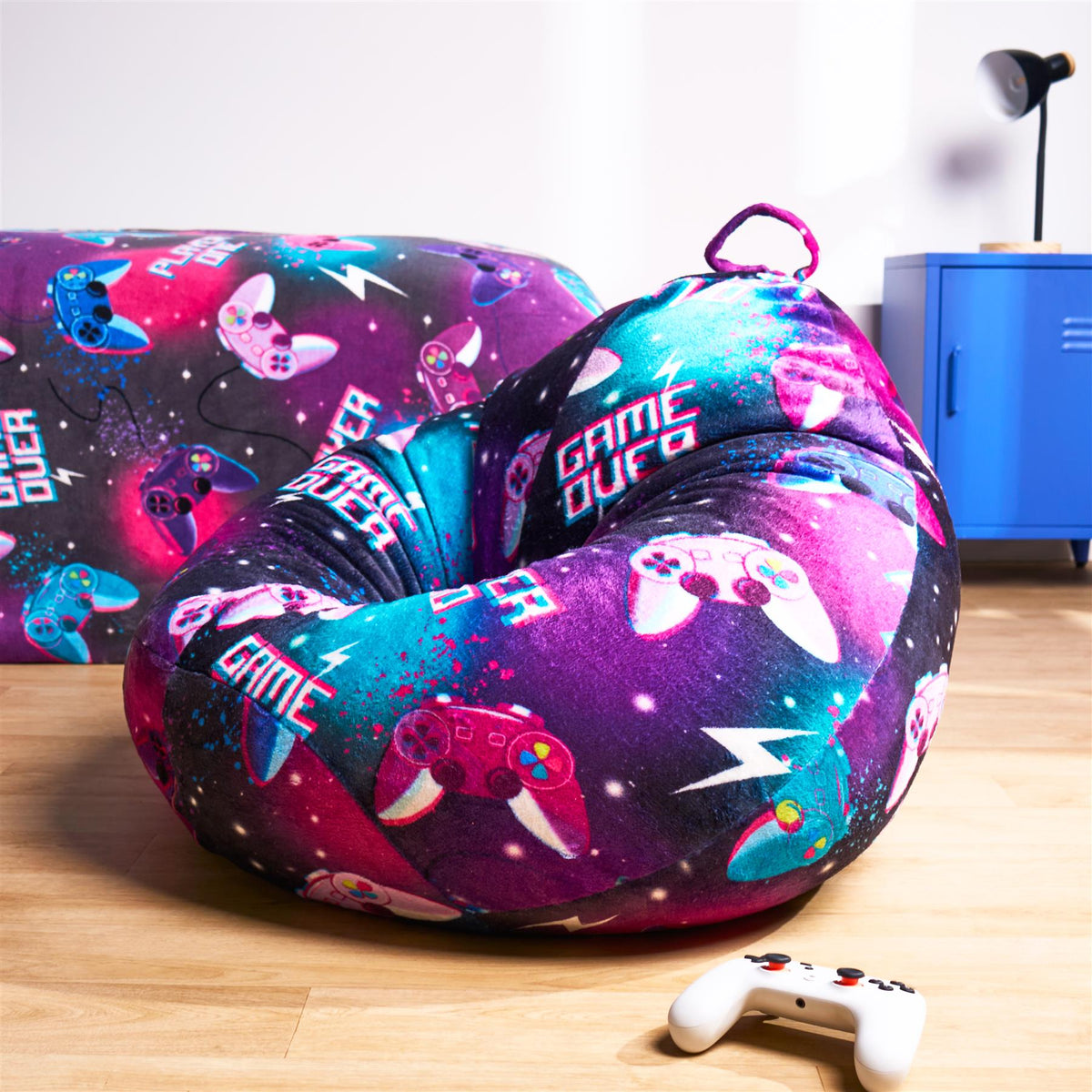 OHS Kids Playing Bean Bag Chair Filled Printed Gaming Beanbags