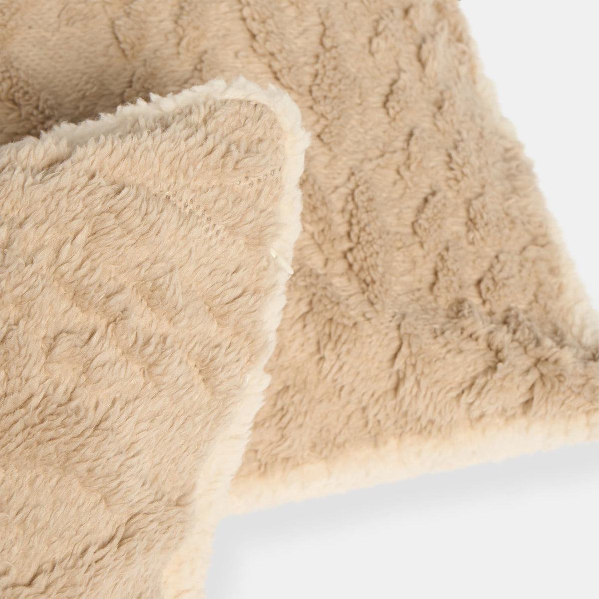 OHS Cable Knit Cushion Covers 2 Pack Sherpa Square Pillowcases Home Decor