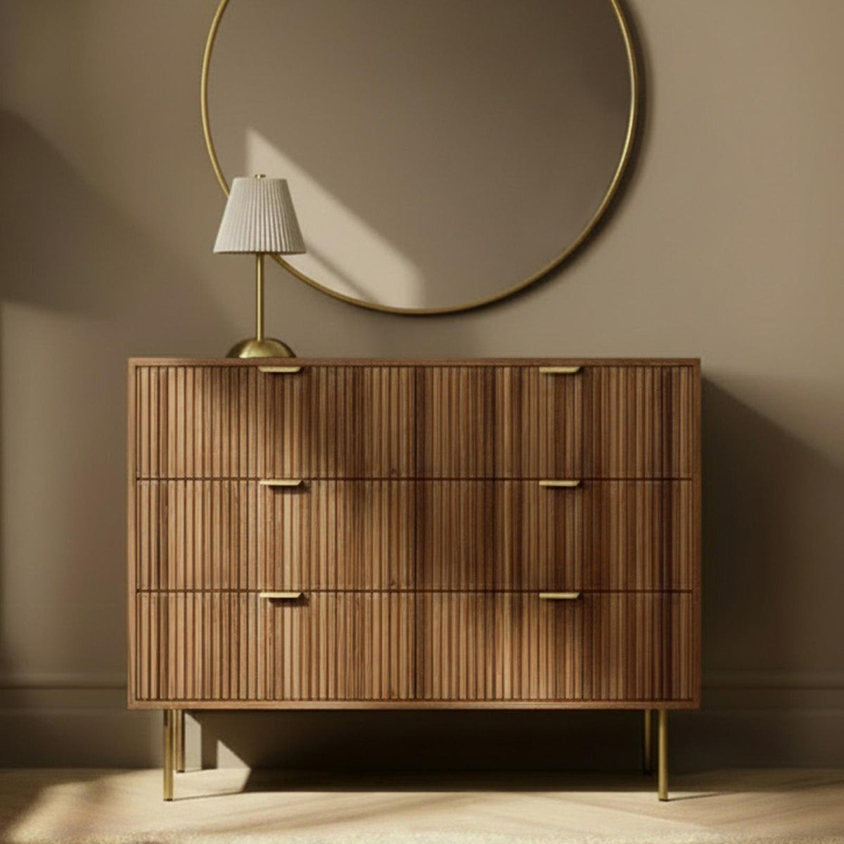 OHS Ribbed Drawer Unit Bedside Table 3/4/5/6 Draw Cabinet Nightstand Sideboard