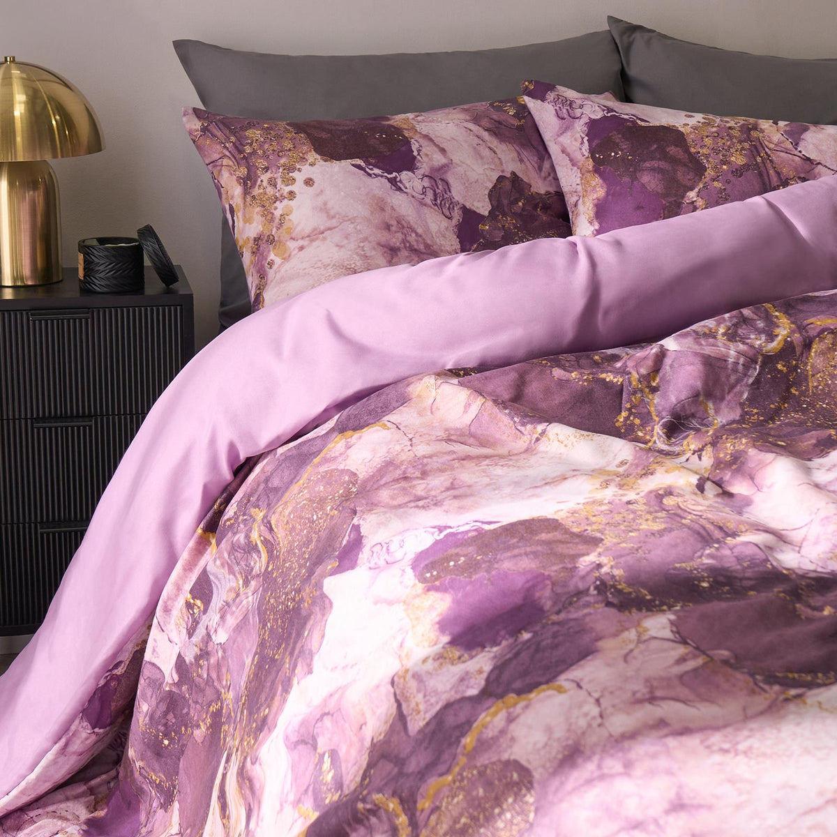 OHS Marble Bedding Set Reversible Duvet Cover with Pillowcase Single Double King