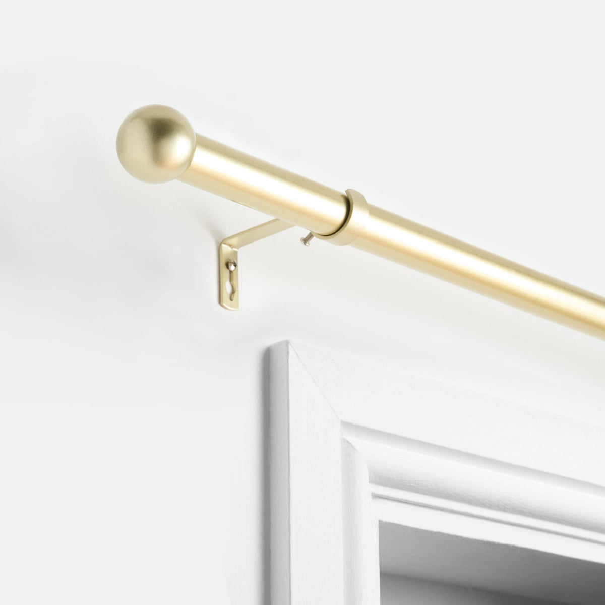 OHS 70-120cm Curtain Pole Extendable Metal 16mm Ball Trumpet Twist Finnials