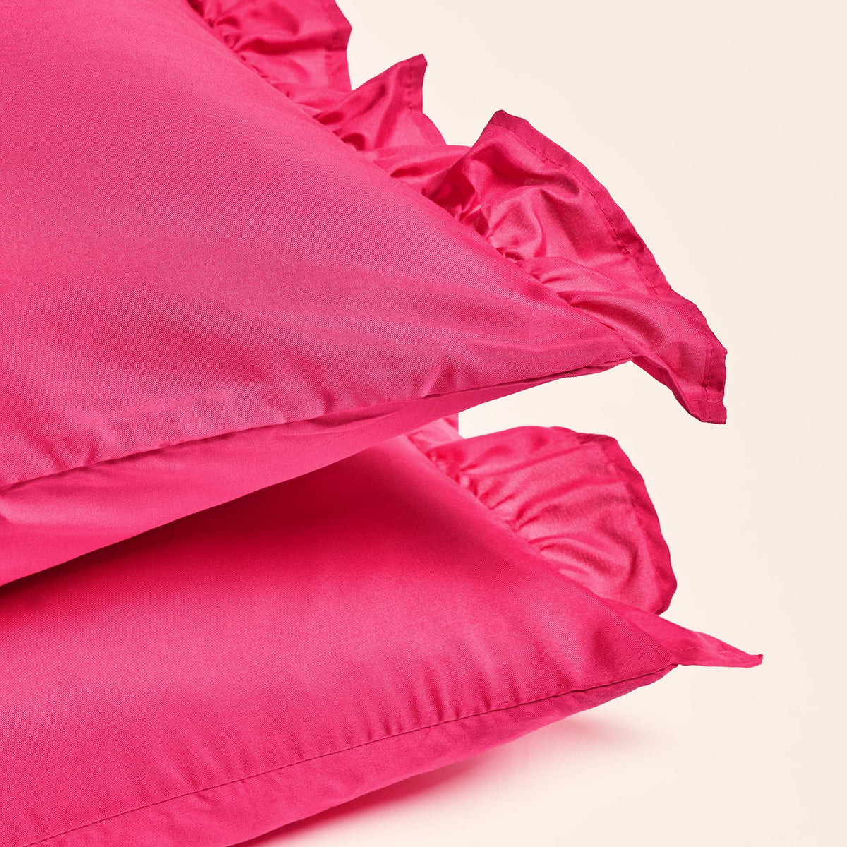 OHS Frill Edge Bedding Set Microfibre Decor Duvet Cover with Pillowcase