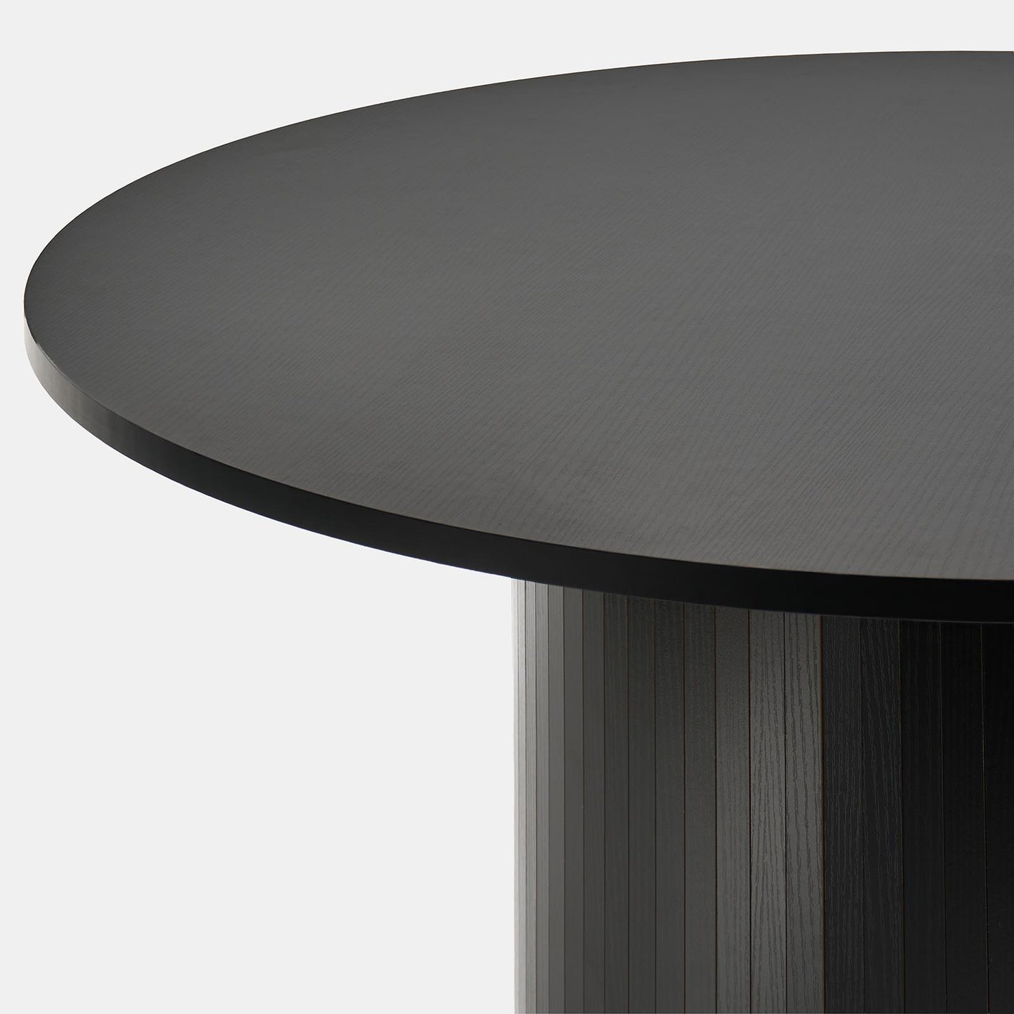 OHS Madison Dining Table Ribbed Wood Effect Round Kitchen Table for 4 People