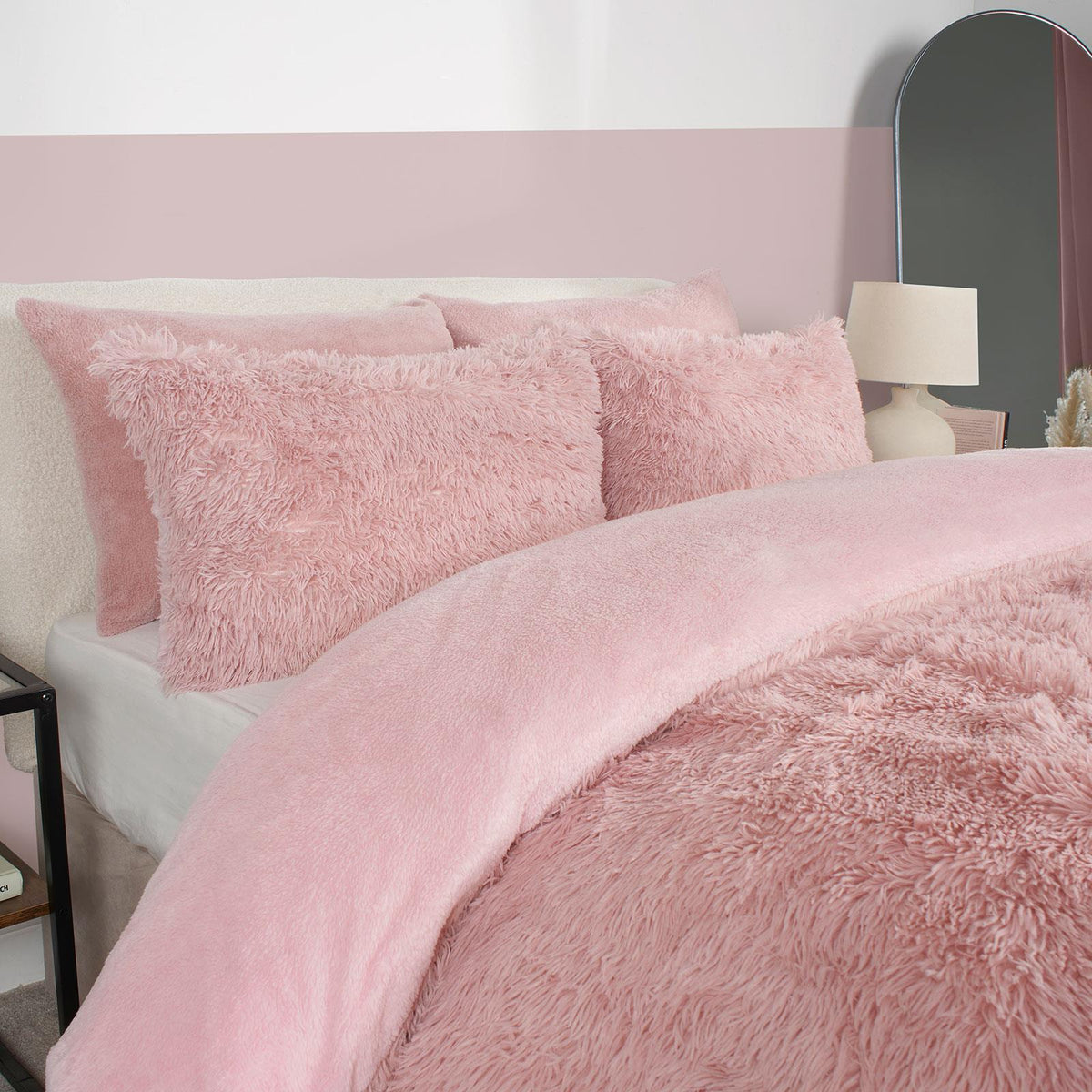 OHS Teddy Bedding Set Soft Fleece Faux Fur Fluffy Cosy Warm Duvet Cover