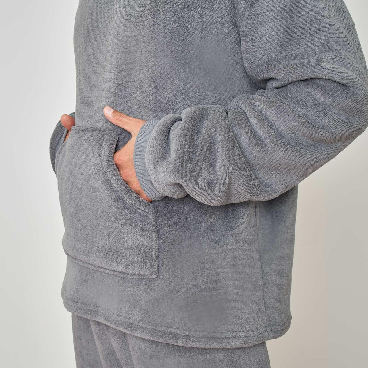 OHS Fleece Loungewear Set Coral Winter Sherpa Nightwear 2-Piece Hoodie Jogger