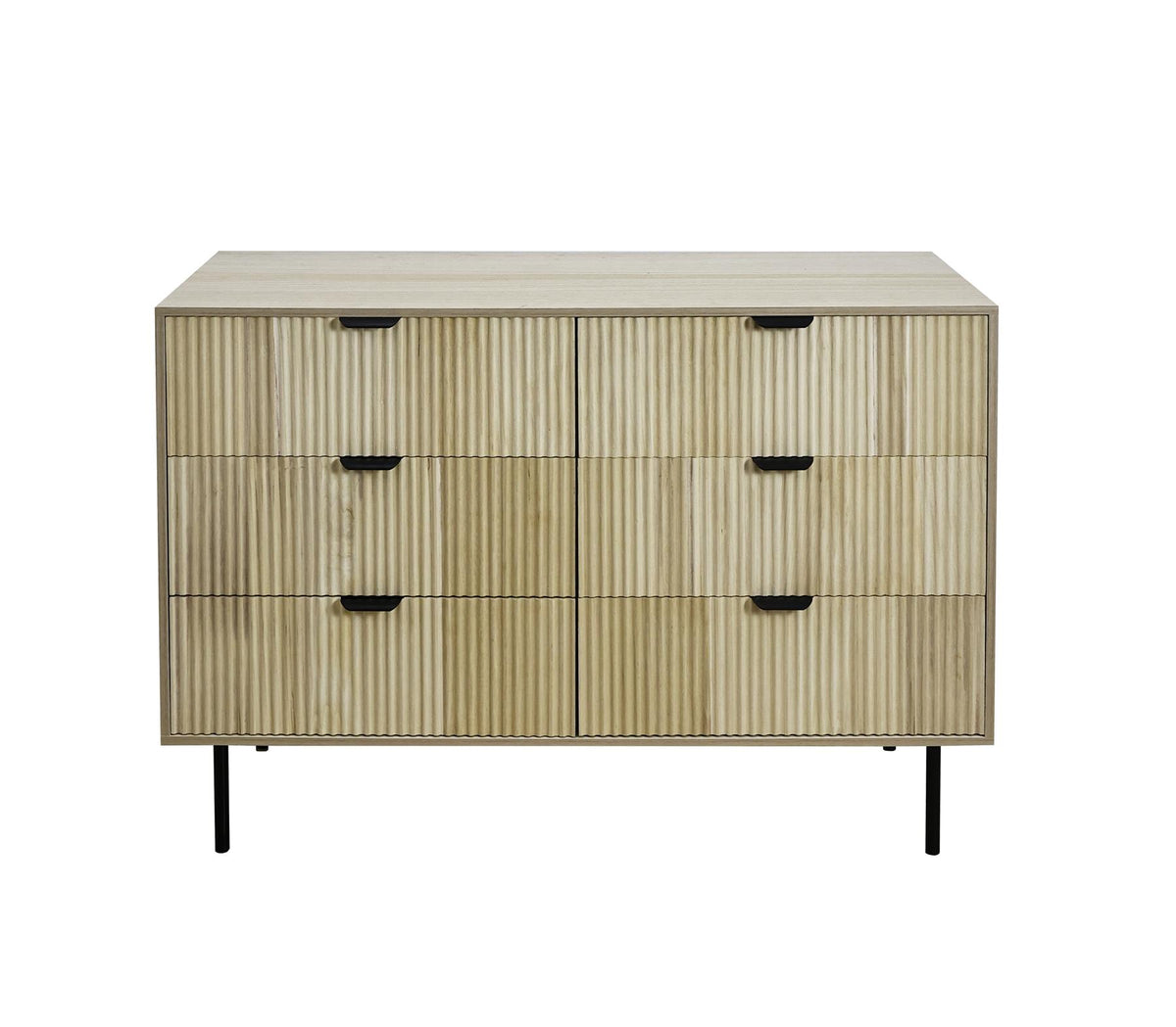 OHS Ribbed Drawer Unit Bedside Table 3/4/5/6 Draw Cabinet Nightstand Sideboard
