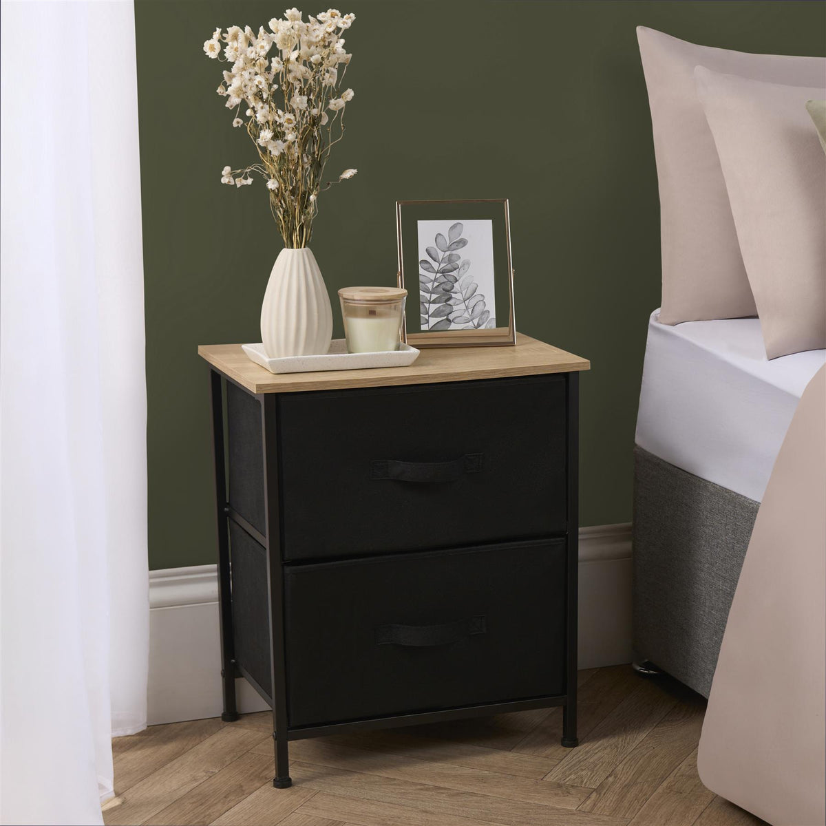 OHS Fabric Cabinet Bedside 2/3/4/5/6 Drawers Storage Unit Clothes Home Organiser