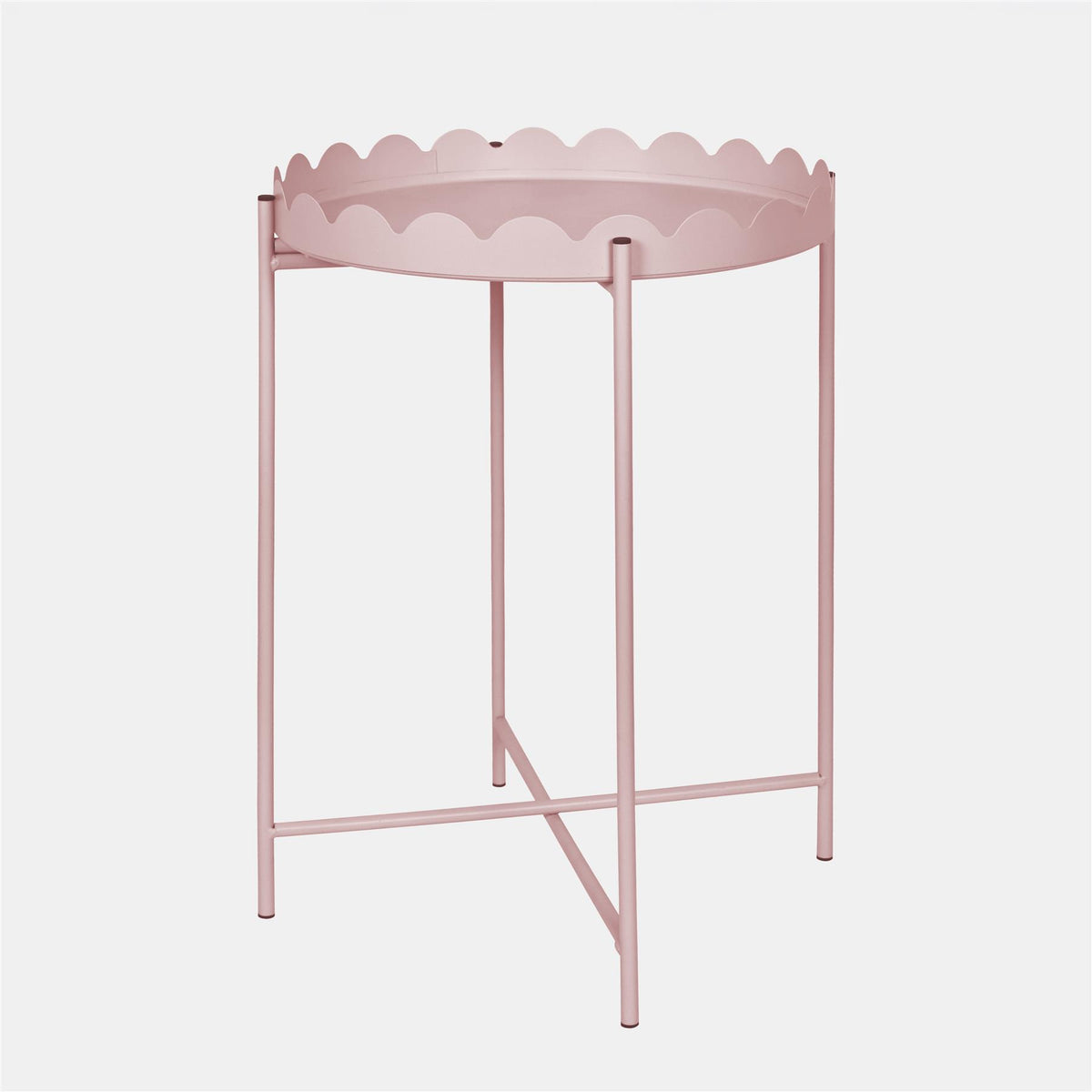 OHS Scallop Edge Side Table Coffee Tables with Metal Frame