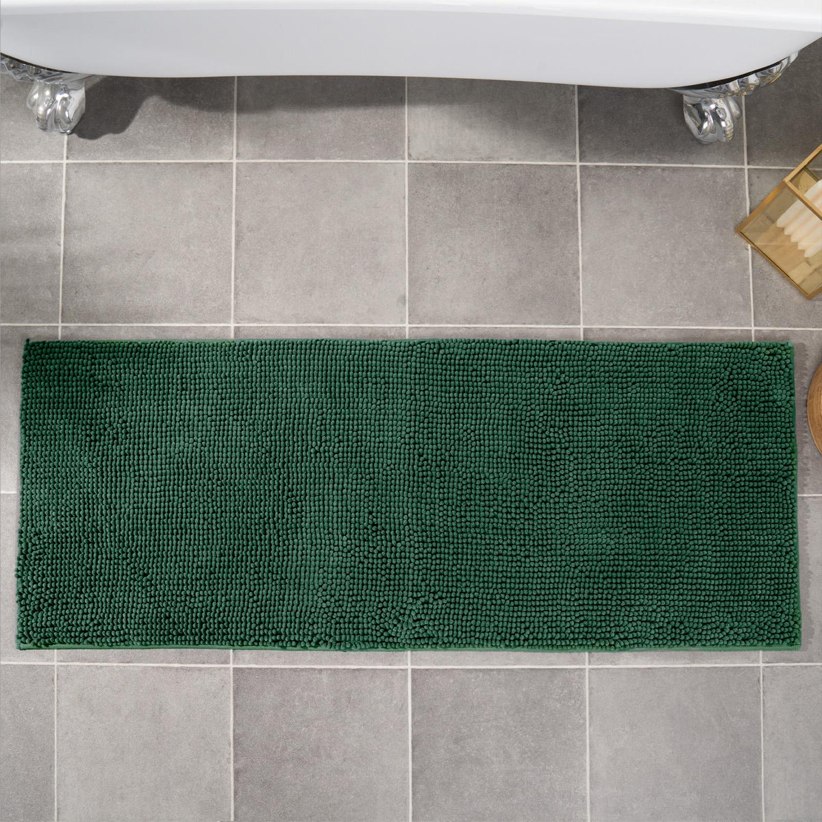 Brentfords Noodle Bath Mat Non Slip Shower Soft Highly Absorbent Chenille Shaggy