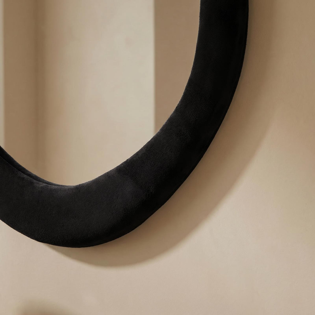 OHS Wall Mirror Matte Velvet Irregular Home Decor Vanity Living Room Bedroom