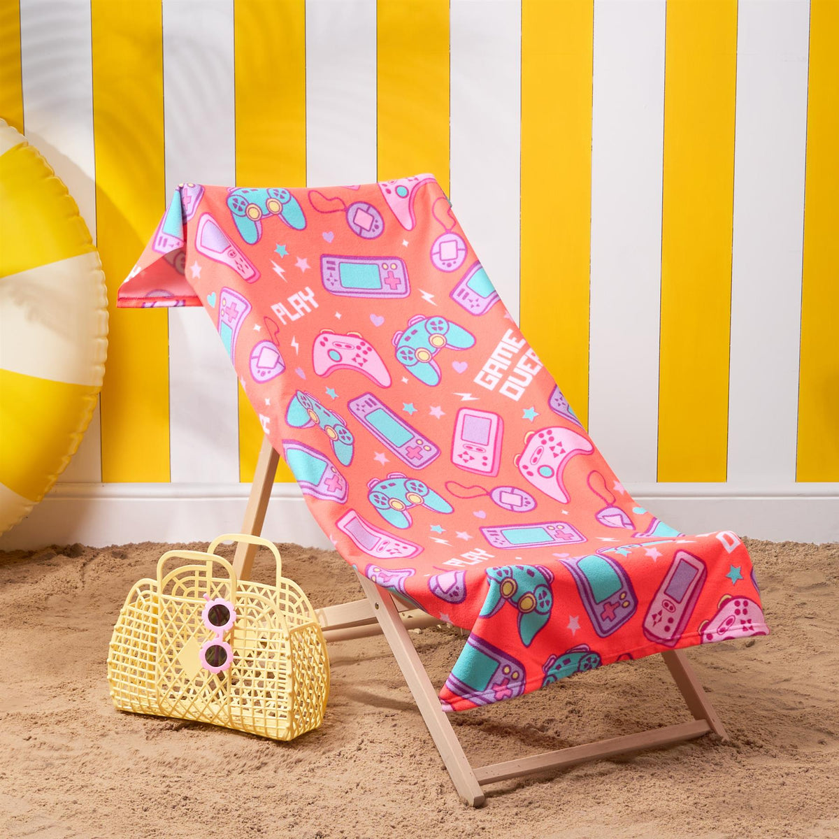 OHS Print Beach Towel Microfibre Quick Dry Bath Holiday Gym Travel Sport