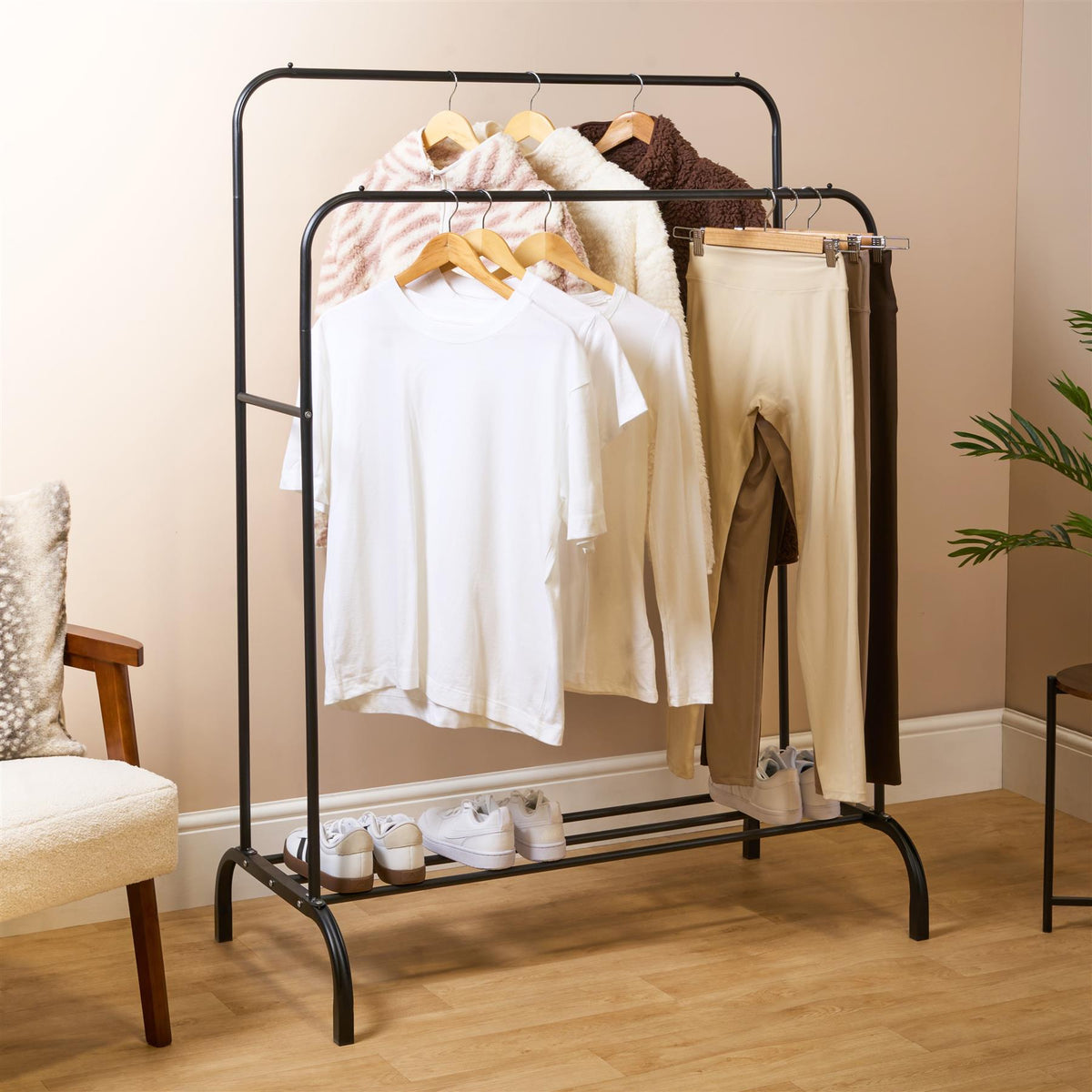 OHS Clothes Rail Heavy Duty Shoe Rack Shelf Hanging Organiser Display Stand