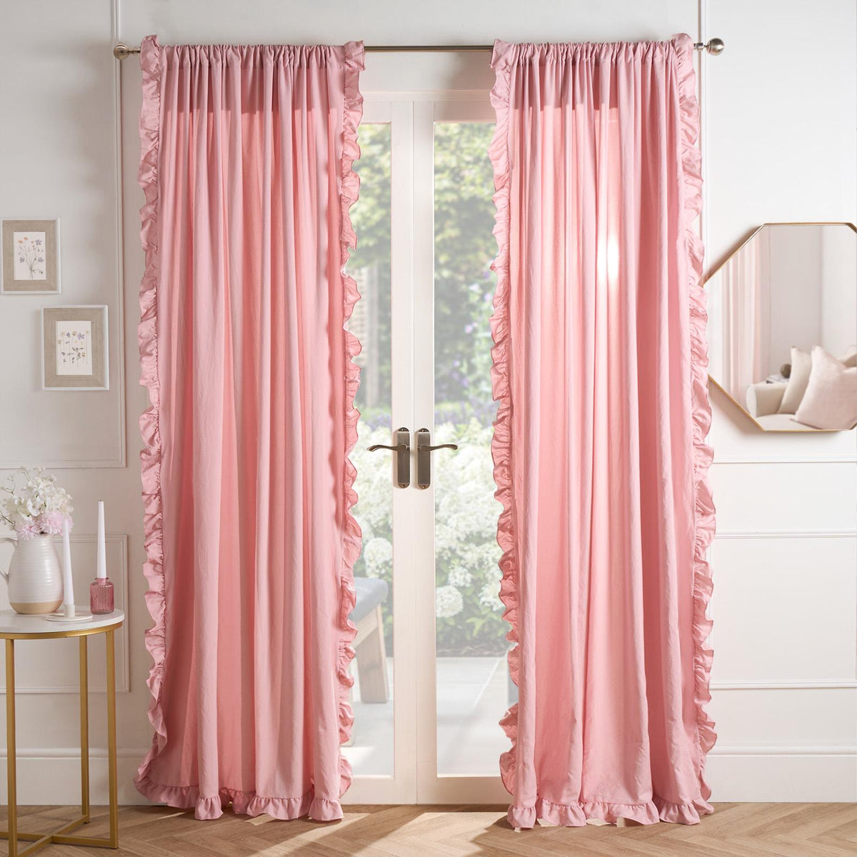 Frill Voile Net Curtains 2 Window Panels Sheer Rod Slot Top Textured Pair Set
