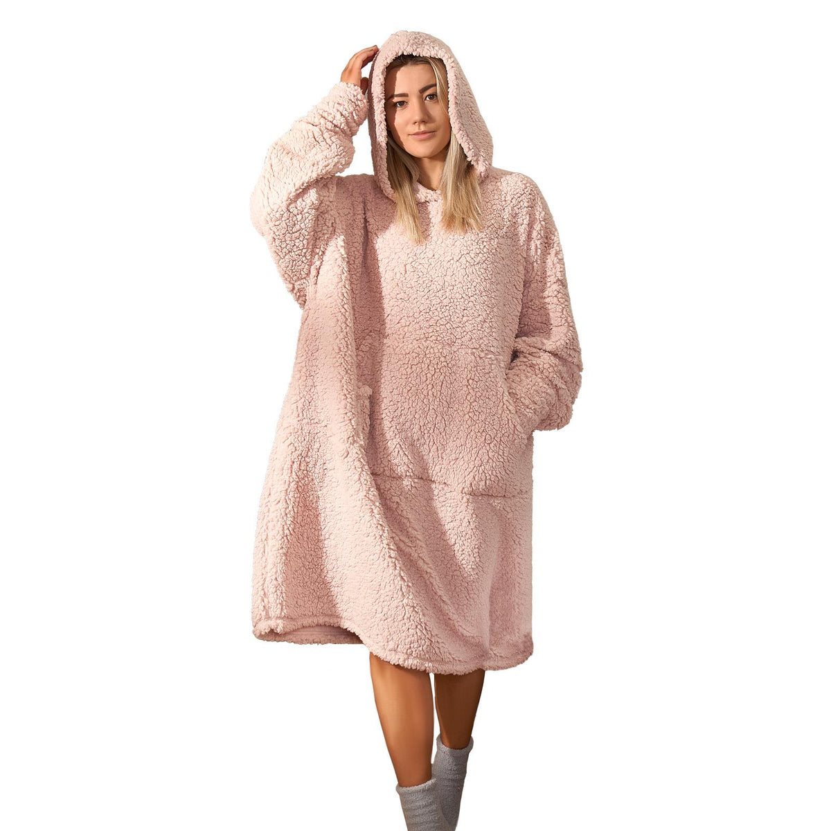 Brentfords Extra Long Blanket Hoodie Oversized Teddy Fleece Sweatshirt Adult NEW