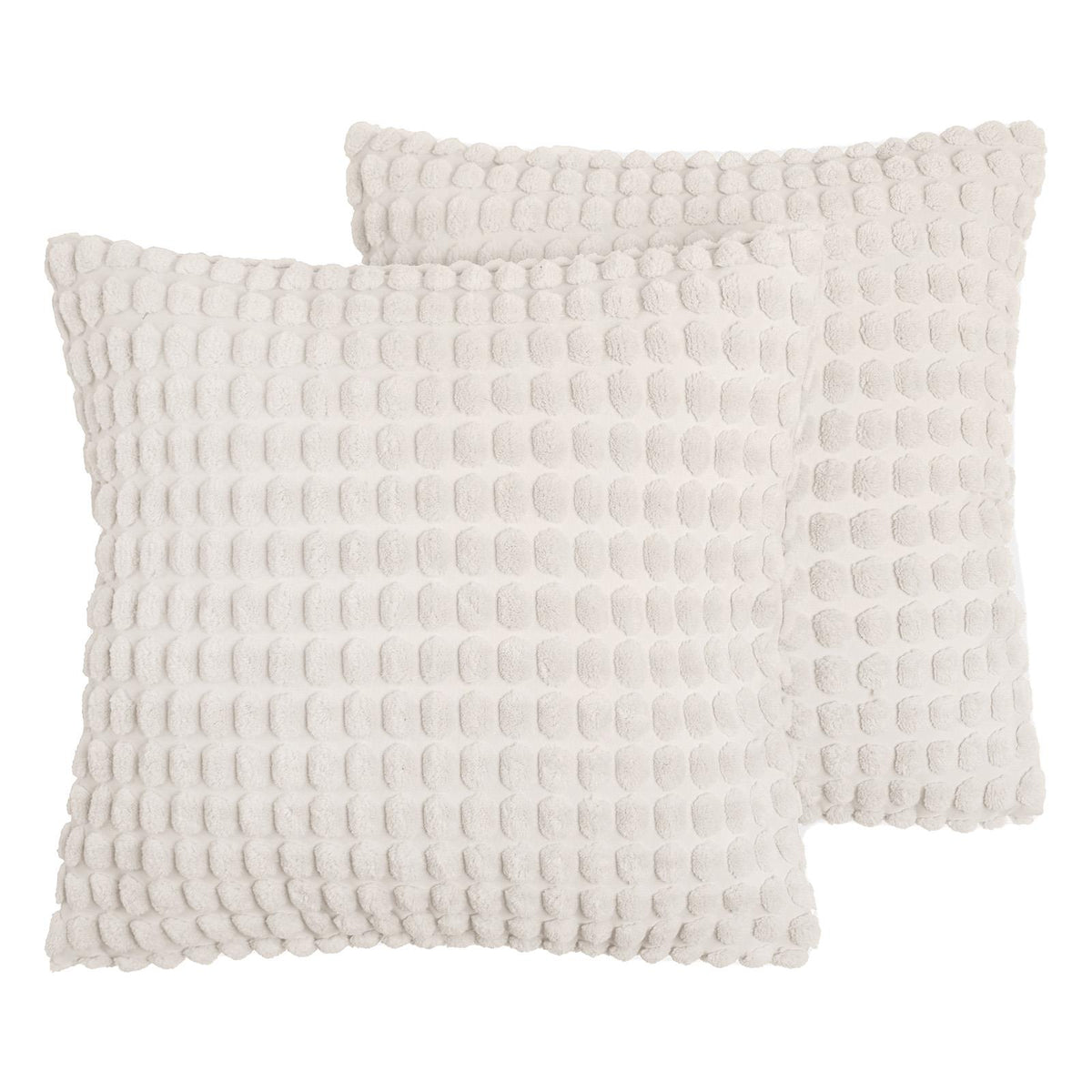 OHS Bobble Cushion Covers Soft Fleece Square Pillowcases Winter Home Decor