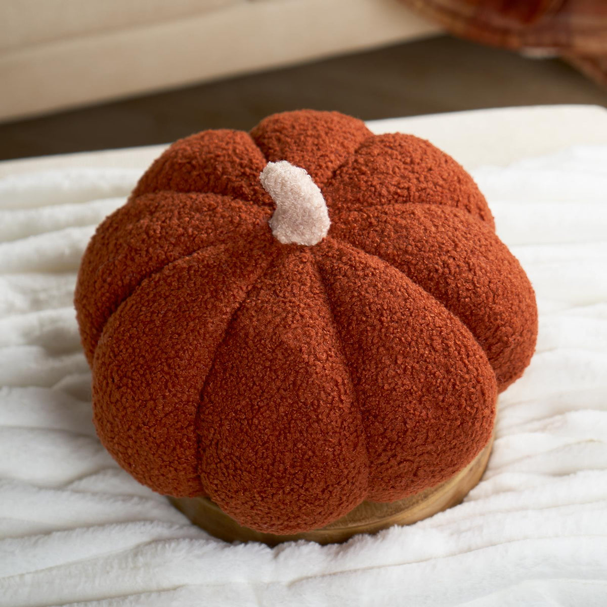 Pumpkin Sofa Cushion Soft Fleece Filled 1/2 Pack Autumn Plush Home Decor Plump
