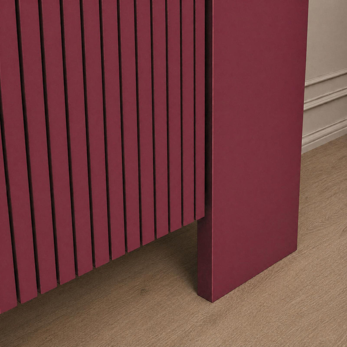 OHS Ribbed Radiator Cover Slatted Engineered Wood Side Board S M L Cabinet Shelf