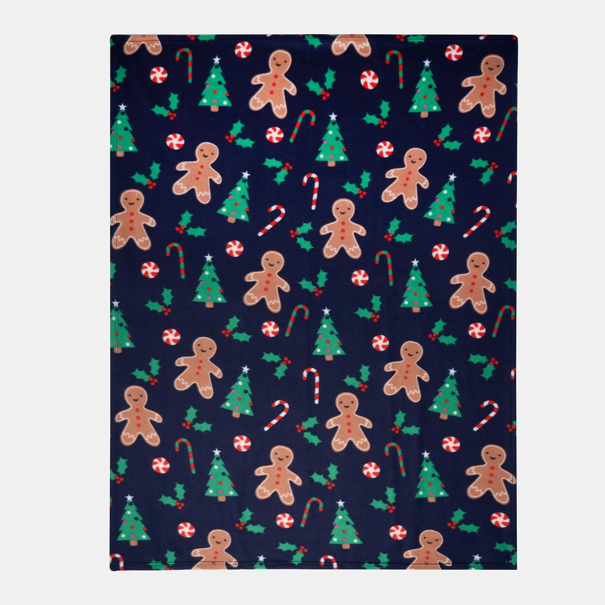 OHS Xmas Throw Blanket Gingerbread Man Soft Warm Travel Foldable Blanket