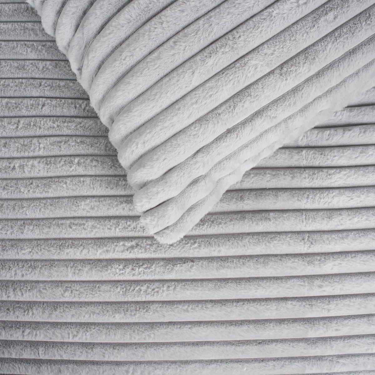 OHS Ribbed Fleece Bedding Set Soft Faux Fur Thermal Duvet Cover with Pillowcase
