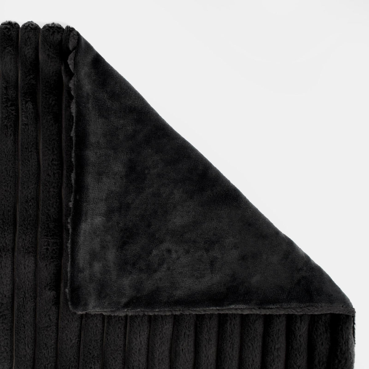 OHS Faux Fur Ribbed Fleece Throw Over Bed Blanket Warm Supersoft