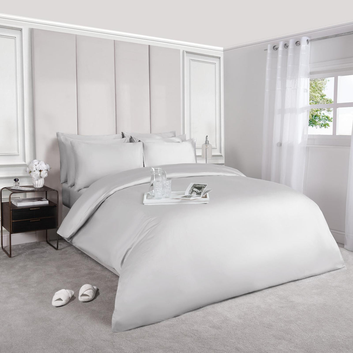 400 Thread Count Duvet Cover Bedding Set 100% Cotton Quilt Single Double King