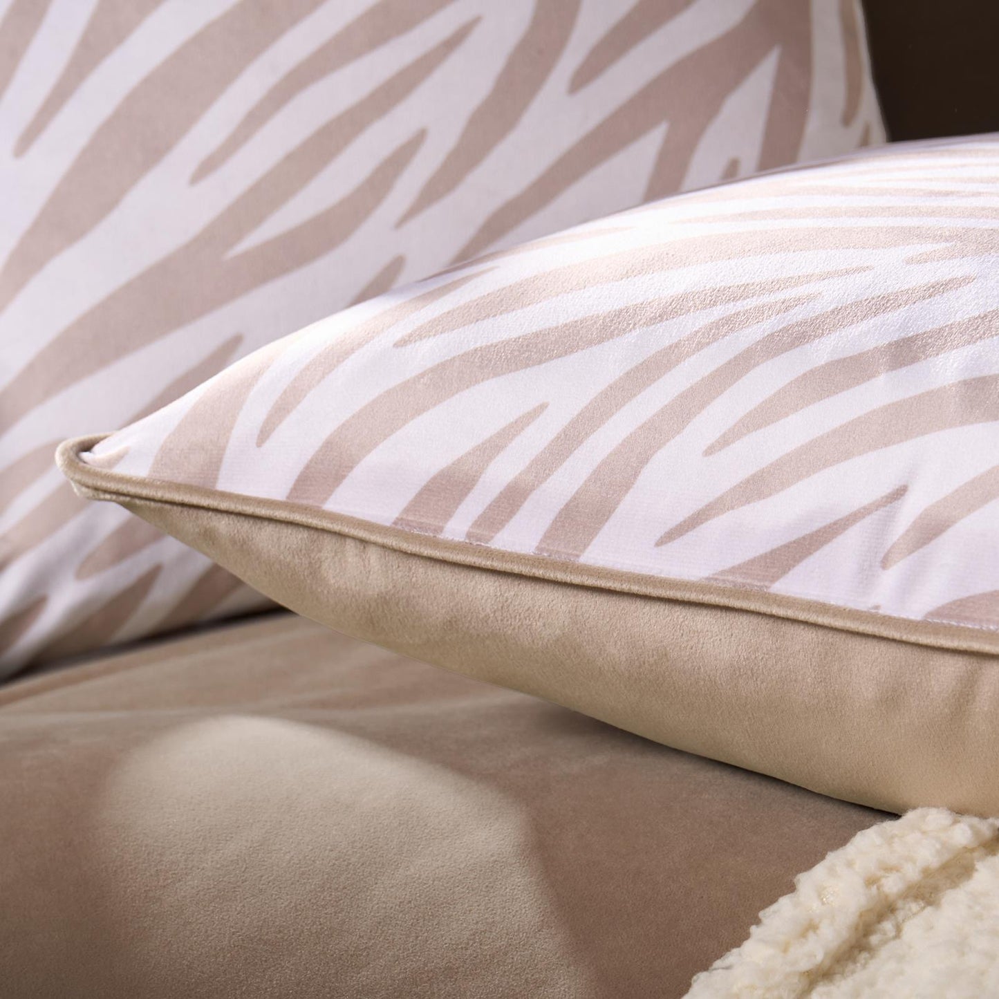 OHS Zebra Print Cushion Covers Matte Velvet Soft Luxury Square Pillowcases