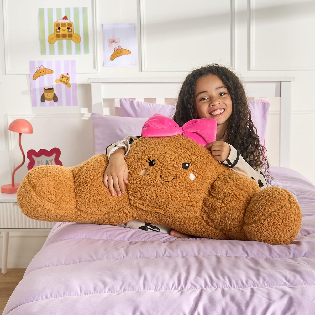 OHS Character Cuddle Cushion Soft Fleece Reading Pillow with Arms Bed Chair