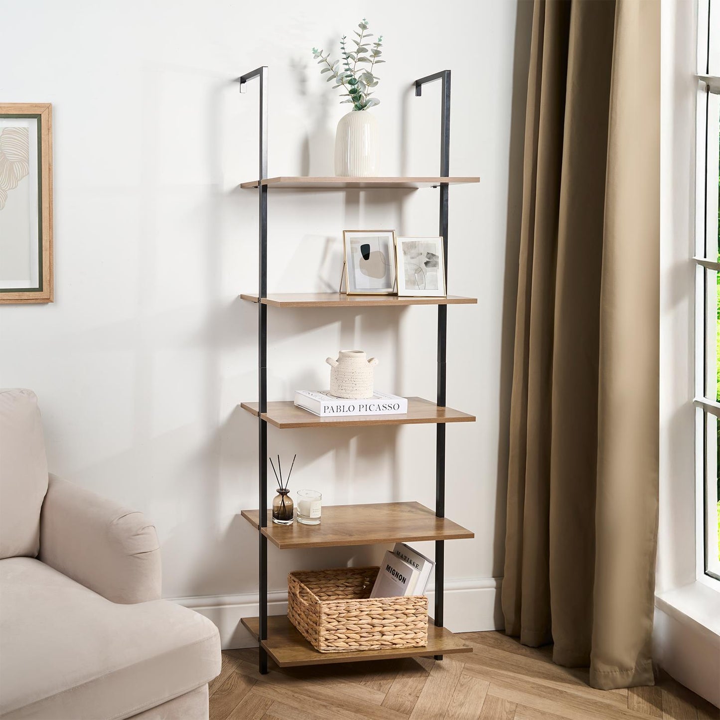 OHS Wall Mounted Shelf 3/5 Tier Home Display Unit Shelving Rack Space Saving