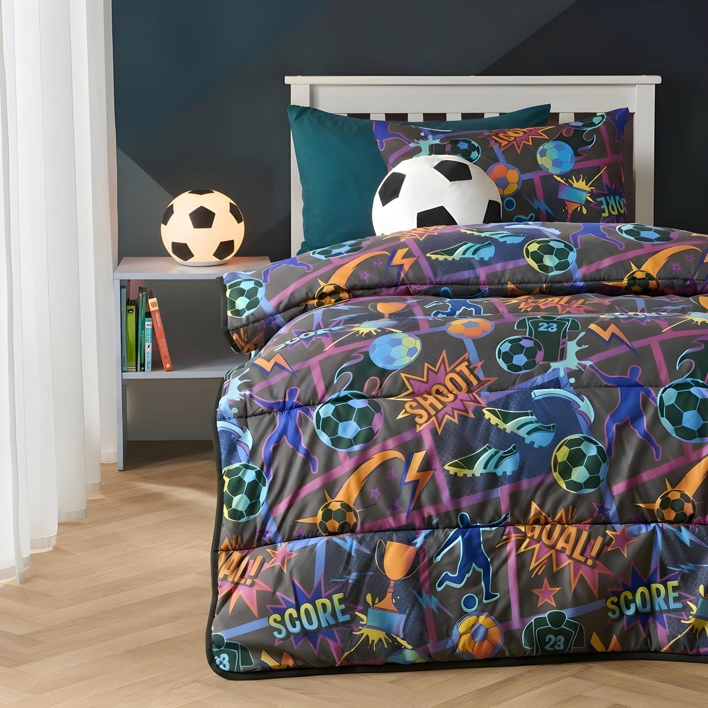 OHS Kids Football Bedding Set with Pillowcase Duvet Cover Coverless 10.5 Tog
