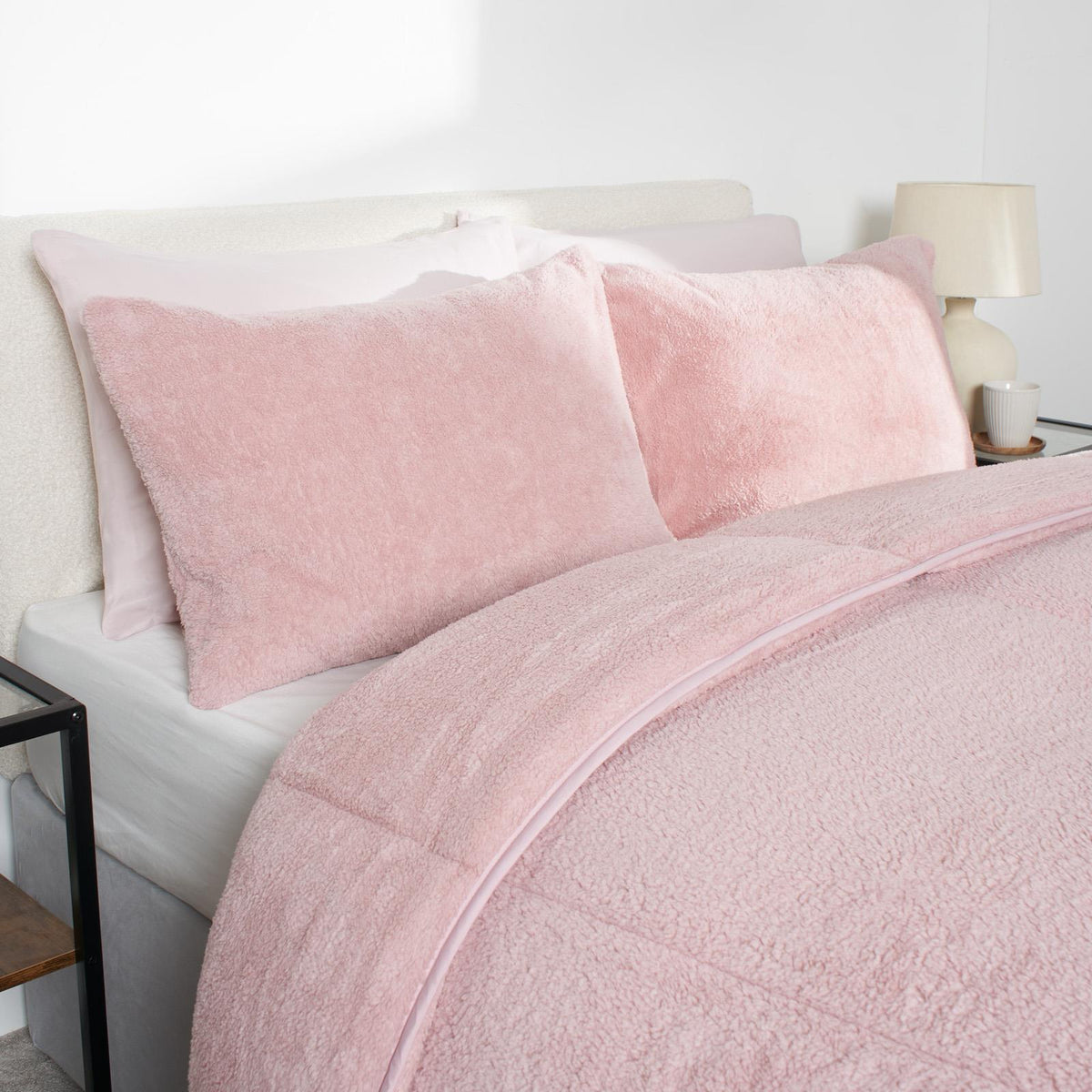 OHS Coverless Duvet 10.5 TOG Teddy Fleece Pillowcase Bedding Set Double King