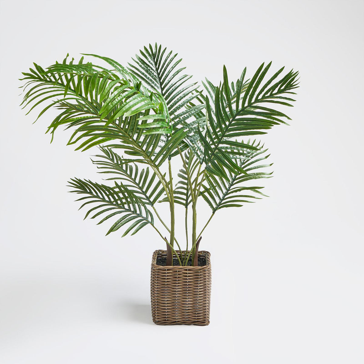 OHS Artificial Tree Plant Foliage in Basket Pot Palm Olive Leaves Tabletop Decor