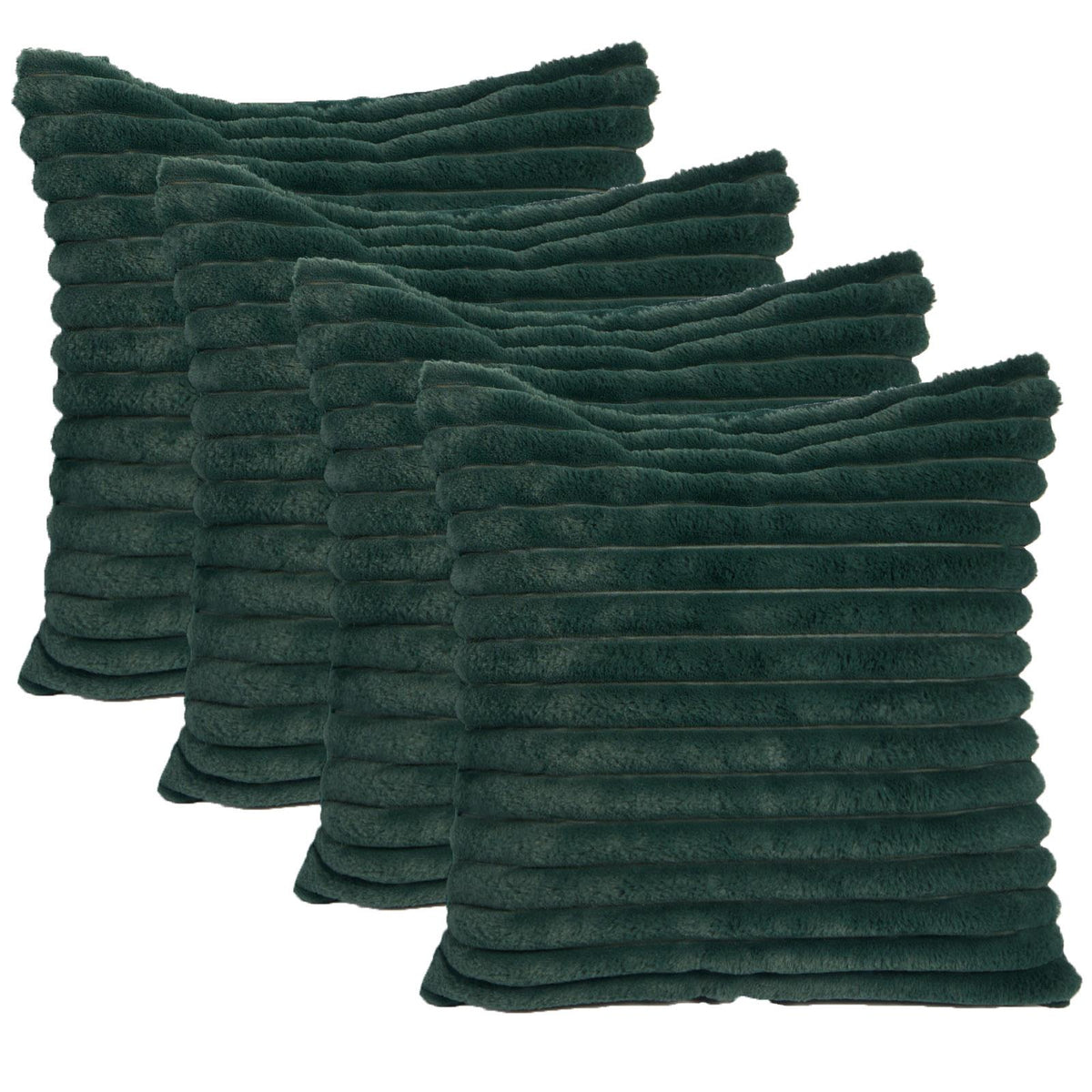 OHS Thick Rib Cushion Covers Faux Fur Soft Fleece Square Pillowcases Home Decor