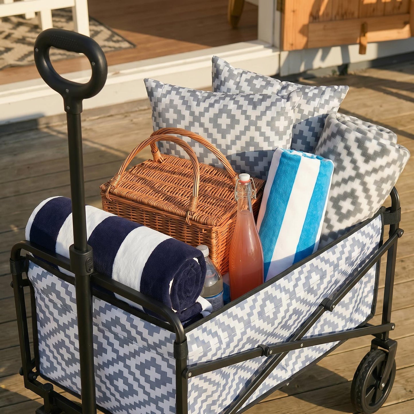 OHS Garden Folding Trolley Cart Outdoor Storage Camping Grocery Shopping