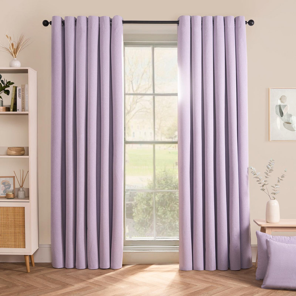 OHS Eyelet Blackout Curtains Woven Ready Made Ring Top Thermal Texture Thick