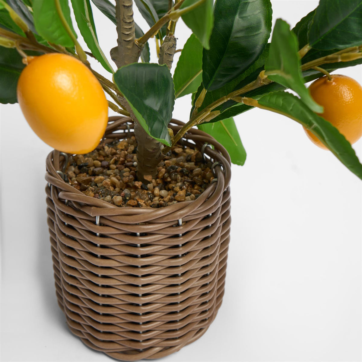 OHS Artificial Tree Plant Foliage in Basket Pot Palm Olive Leaves Tabletop Decor