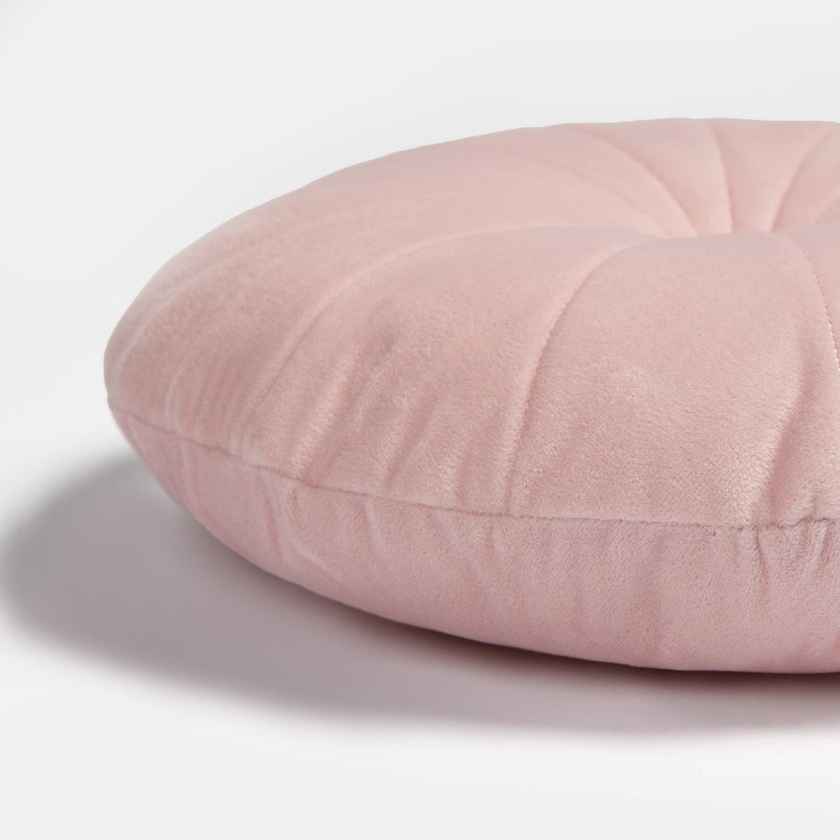 OHS Velvet Filled Cushion Round Bedroom Decor Scatter Chair Sofa Button Pillow