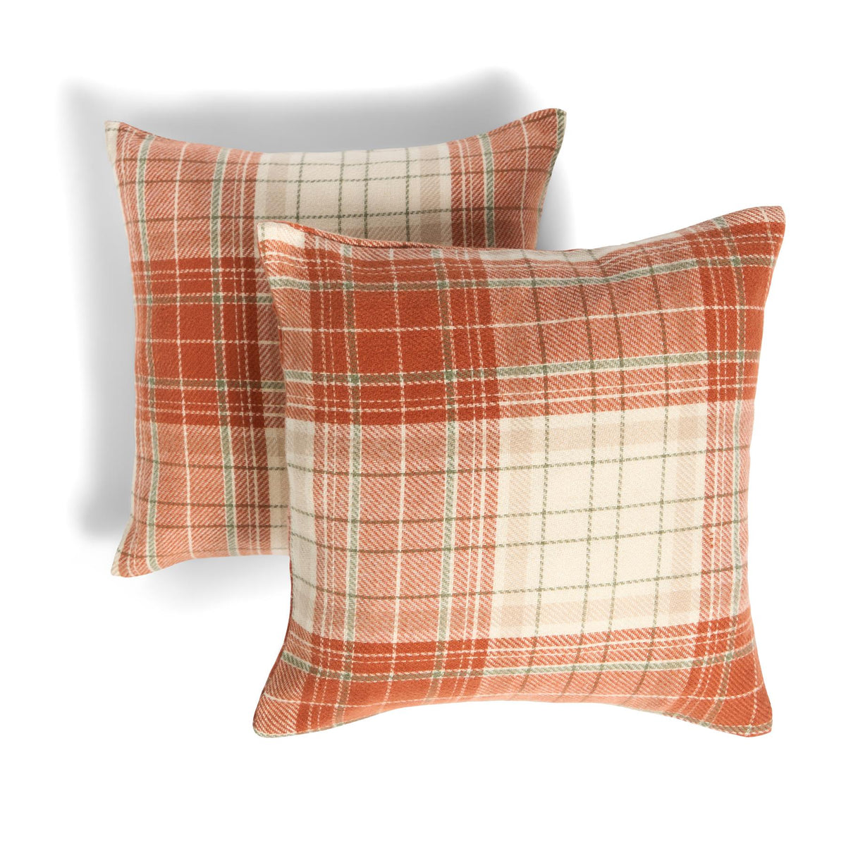 OHS Woven Check Cushion Covers 2 Pack Cases Luxury Home Decor