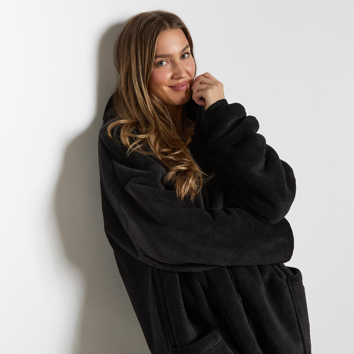 OHS Zip Up Hoodie Blanket Oversized Sherpa Fleece Thermal Sweatshirt Jumper