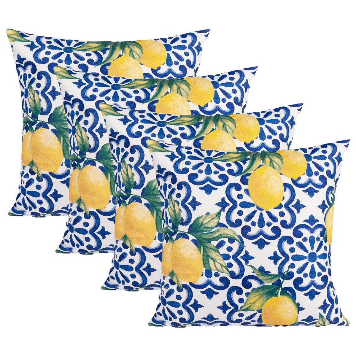 Outdoor Cushion Cover Lemon Garden Water Resistant Filled Inserts Furniture Pads