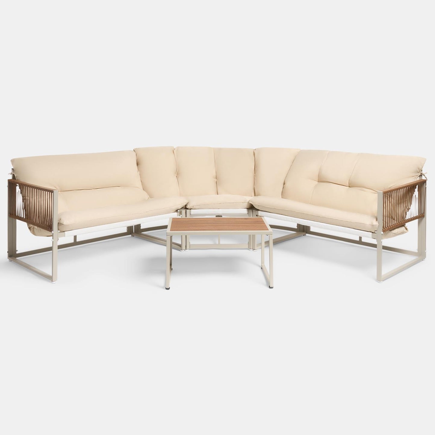 OHS Santorini Corner Sofa Table Set 5 Seater Garden Outdoor Patio Couch