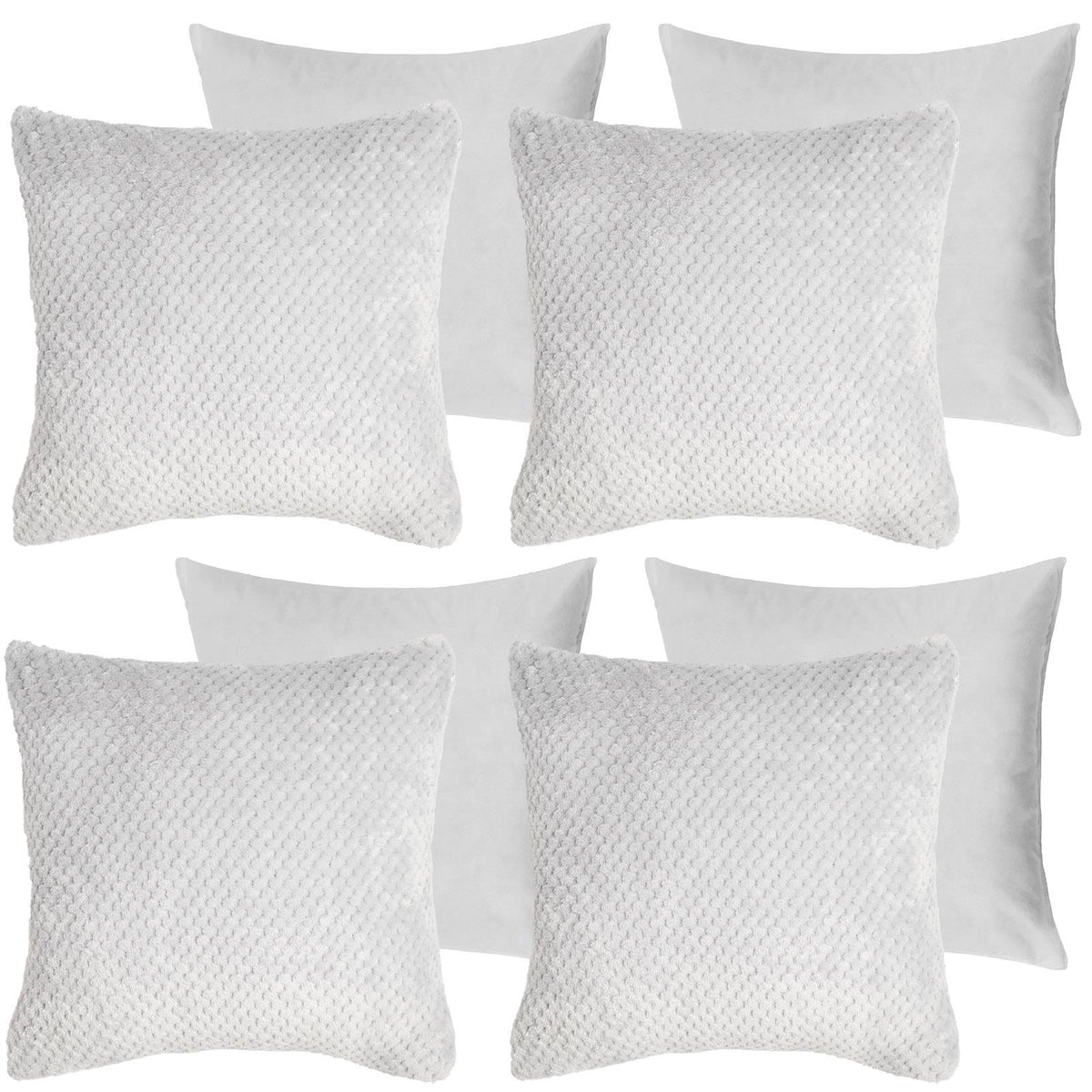 OHS Waffle Fleece Cushion Covers 2/4 Pack Soft Filler Decor