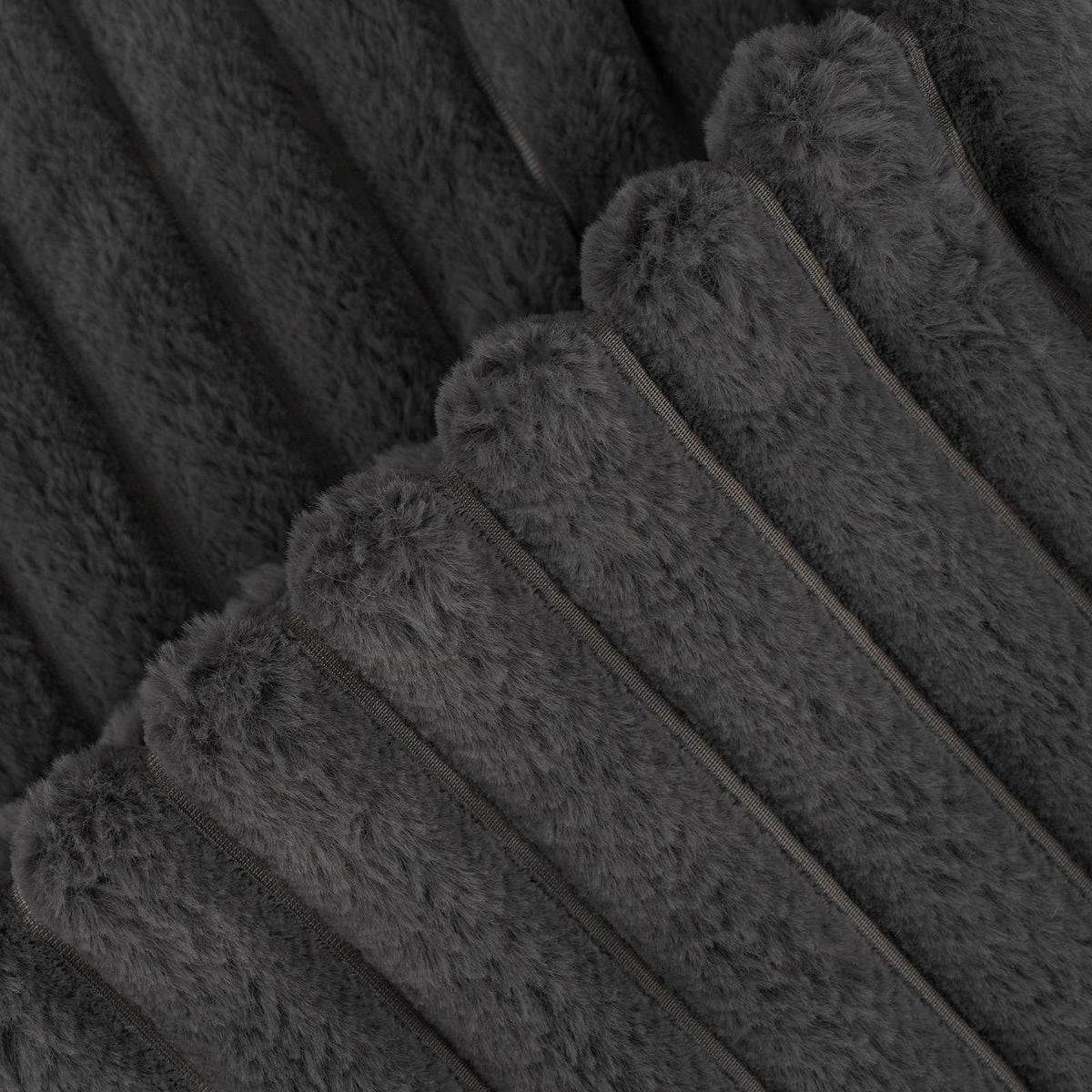 OHS Faux Fur Ribbed Fleece Throw Over Bed Blanket Warm Supersoft