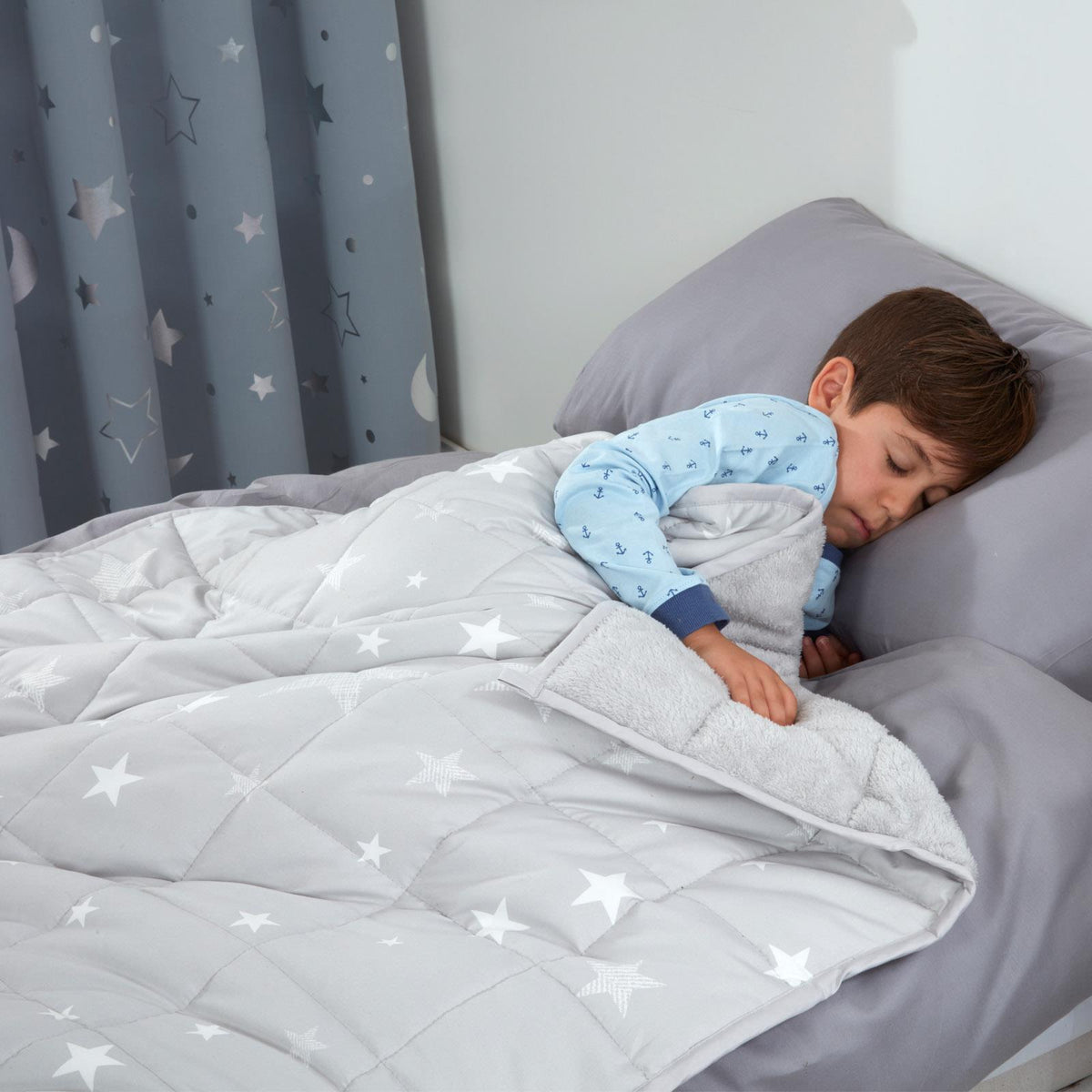 OHS Kids Teddy Fleece Weighted Blanket Printed Sleep Therapy Anxiety Throw