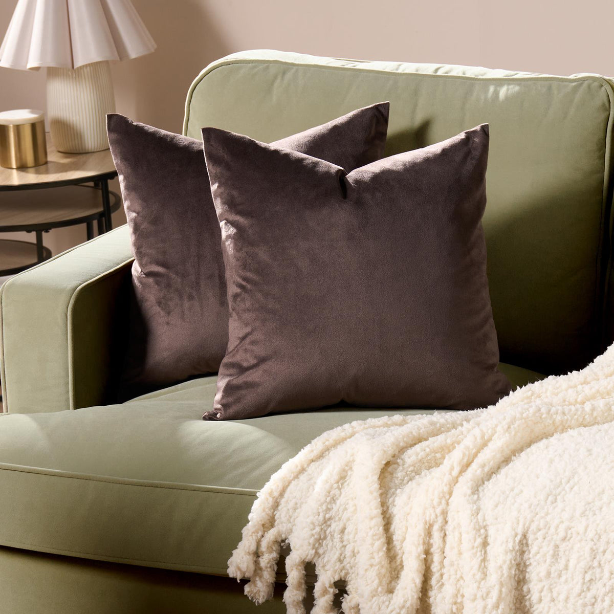 OHS Matte Velvet Cushion Covers Super Soft Luxury Square Pillowcases Multipack