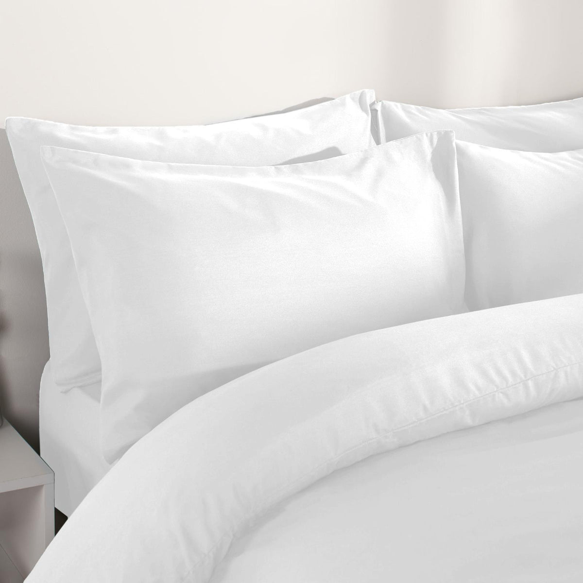 OHS Plain Duvet Cover & Pillowcase Reversible Bedding Set OR Fitted Sheet