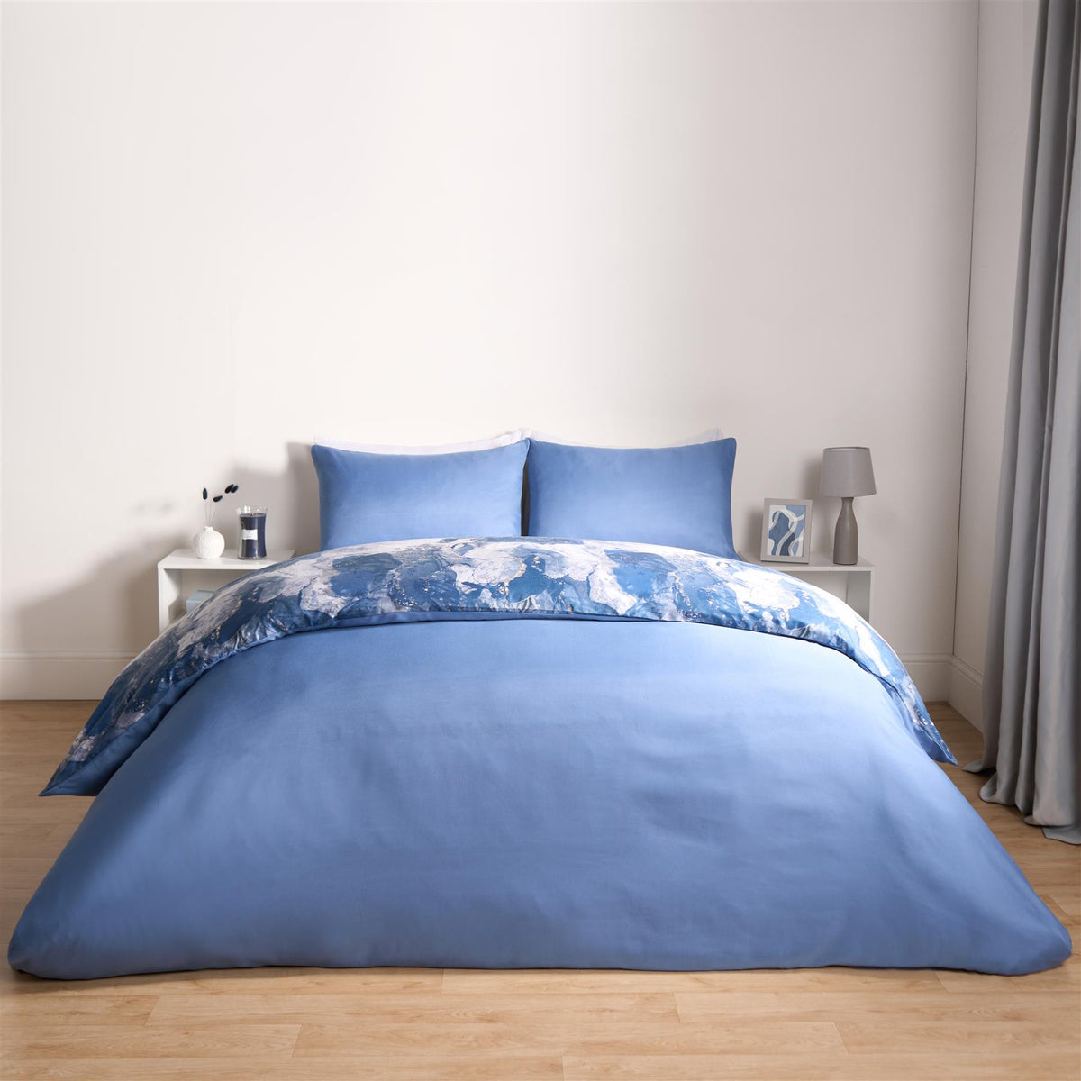 OHS Marble Bedding Set Reversible Duvet Cover with Pillowcase Single Double King