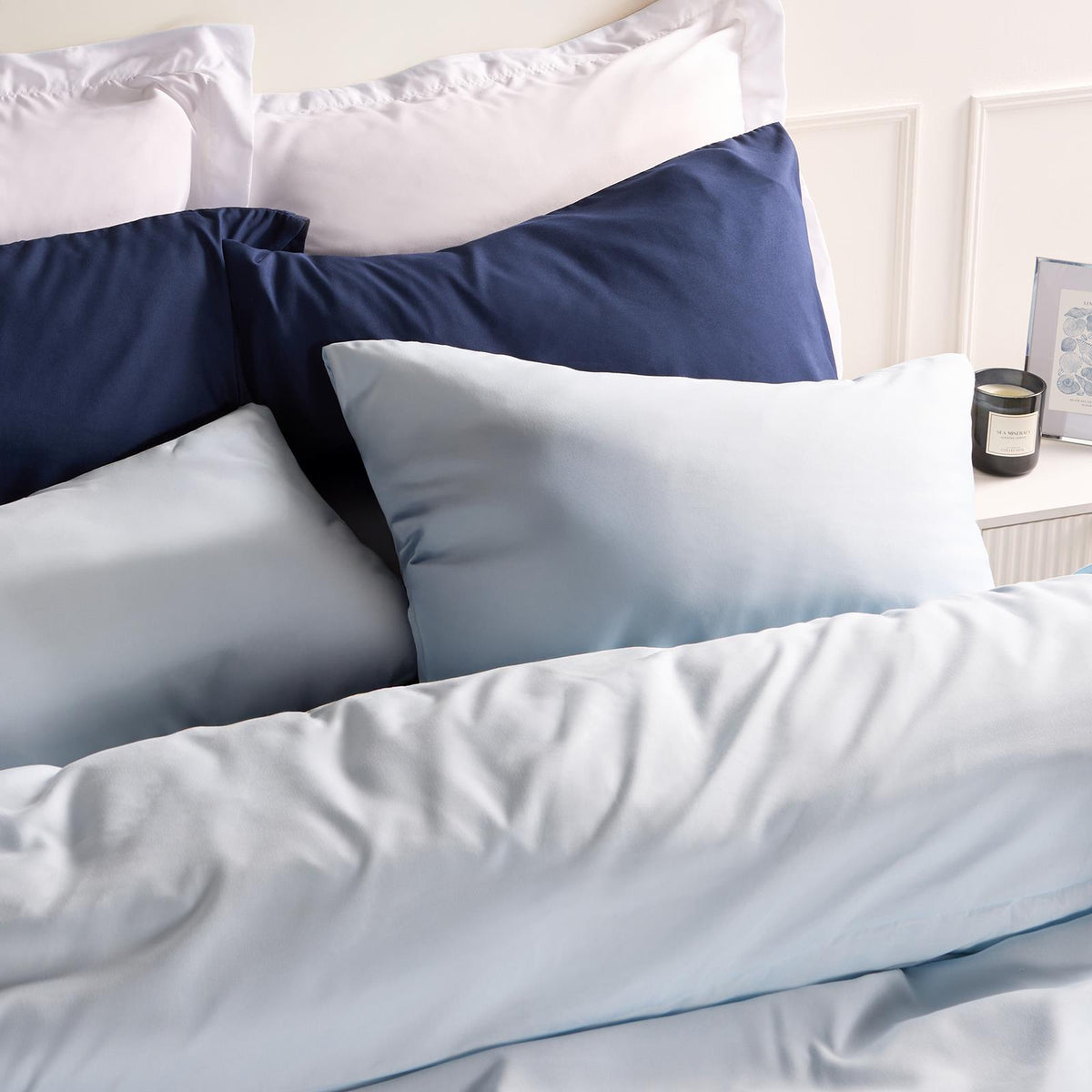 OHS Microfibre Housewife Pillowcases Set 2 Pack Wrinkle Resistant Pillow Covers