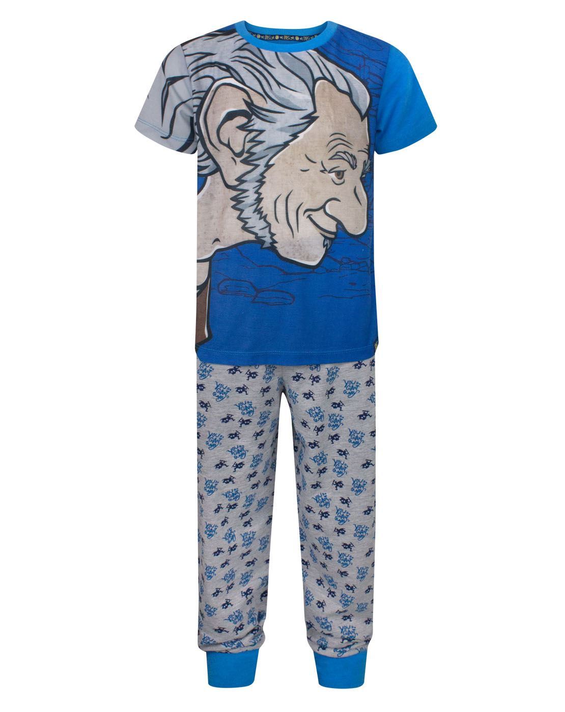 Roald Dahl Short Sleeve Long Leg Pyjama Set | Boys Blue | Official Merch
